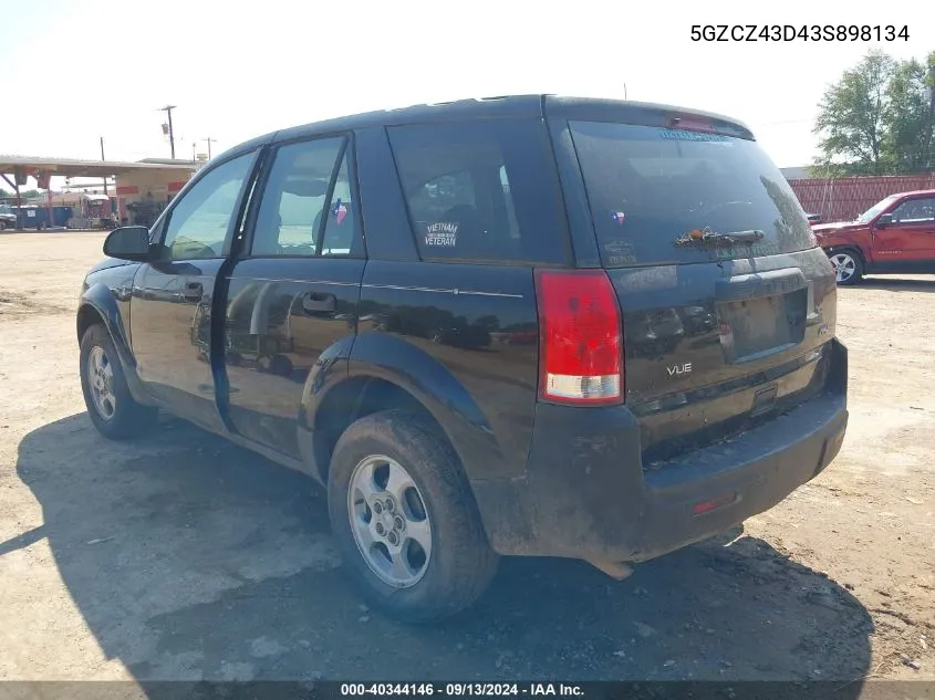 2003 Saturn Vue 4 Cyl VIN: 5GZCZ43D43S898134 Lot: 40344146