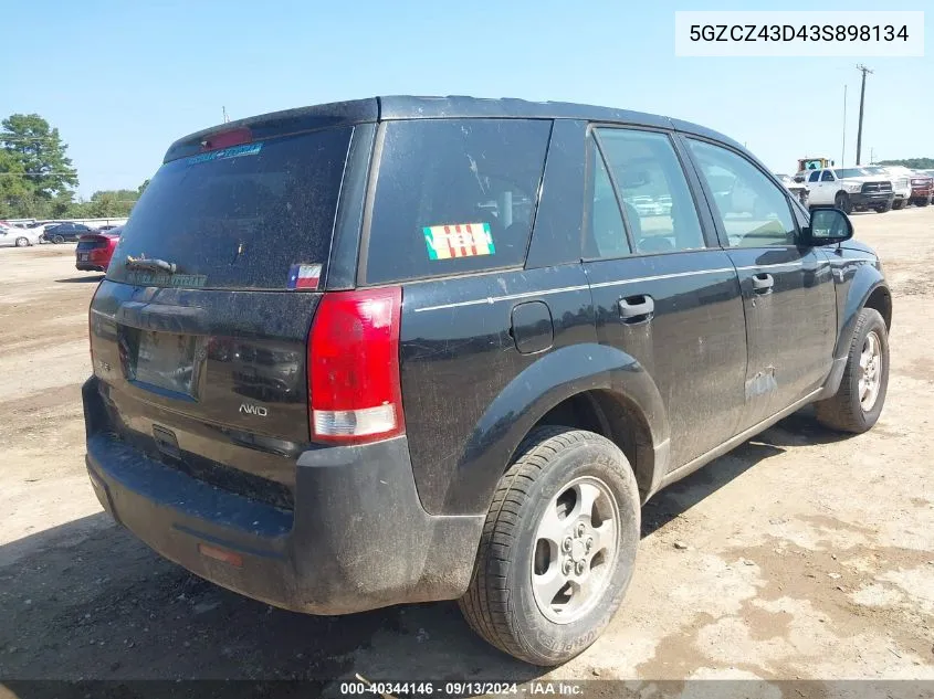 2003 Saturn Vue 4 Cyl VIN: 5GZCZ43D43S898134 Lot: 40344146