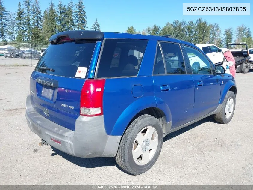 2004 Saturn Vue V6 VIN: 5GZCZ63434S807805 Lot: 40302576