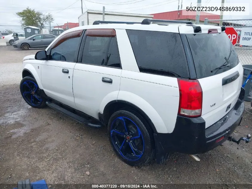 2004 Saturn Vue 4 Cyl VIN: 5GZCZ23D94S869332 Lot: 40377220