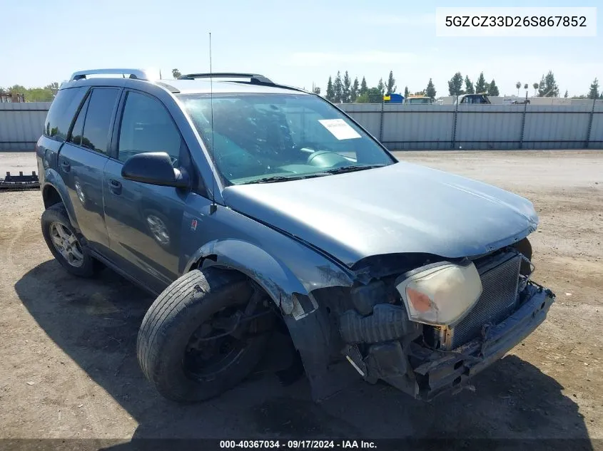 2006 Saturn Vue 4 Cyl VIN: 5GZCZ33D26S867852 Lot: 40367034