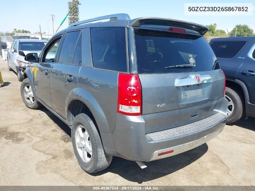 2006 Saturn Vue 4 Cyl VIN: 5GZCZ33D26S867852 Lot: 40367034