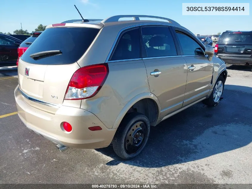 2008 Saturn Vue V6 Xr VIN: 3GSCL53798S594414 Lot: 40275793