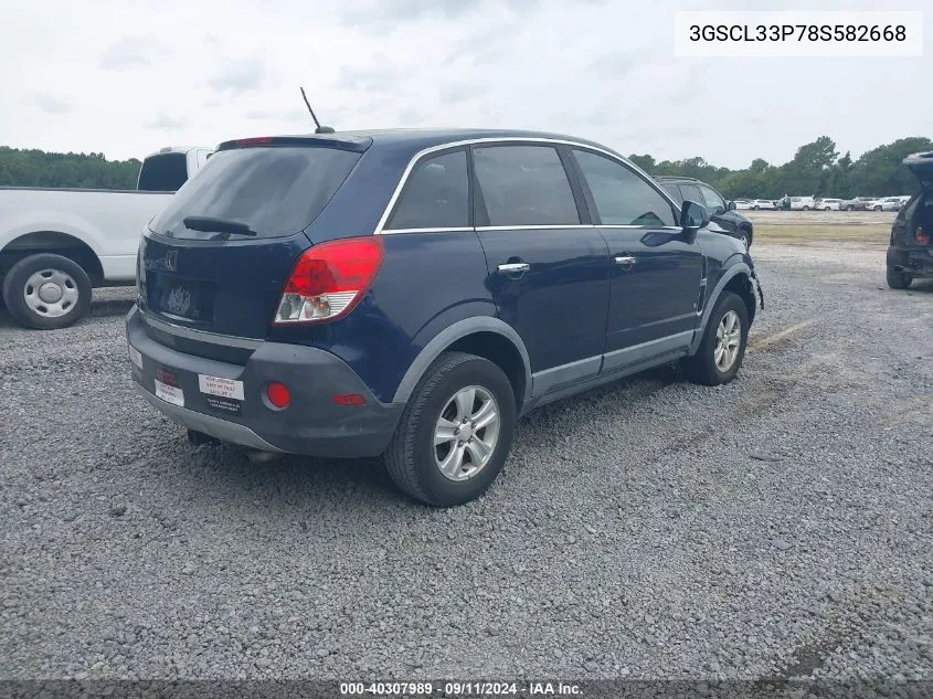 2008 Saturn Vue 4-Cyl Xe VIN: 3GSCL33P78S582668 Lot: 40307989