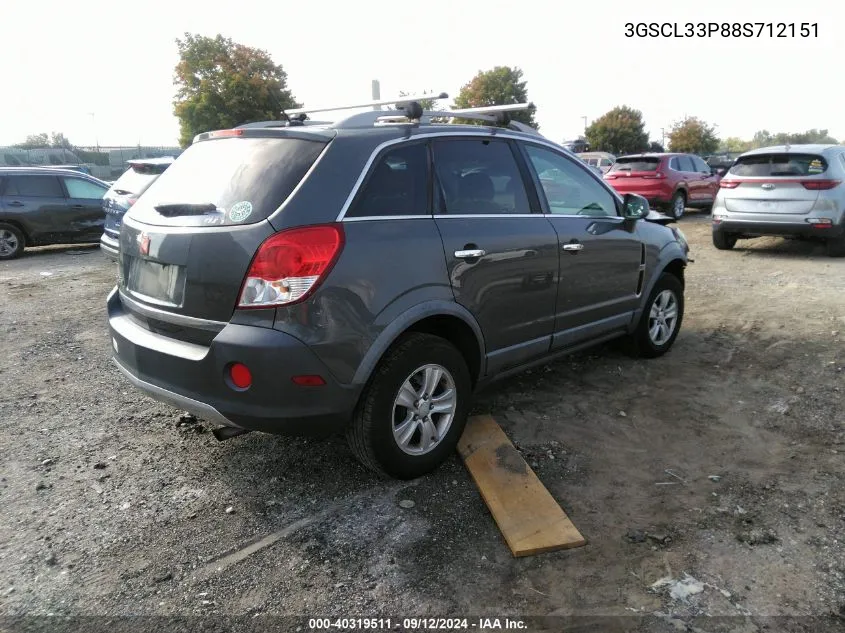 2008 Saturn Vue Xe VIN: 3GSCL33P88S712151 Lot: 40319511