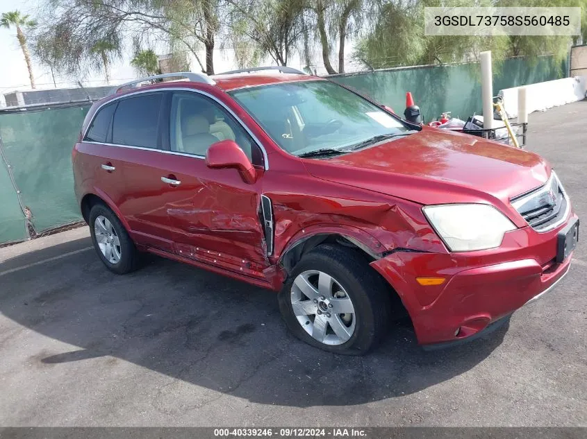 2008 Saturn Vue V6 Xr VIN: 3GSDL73758S560485 Lot: 40339246