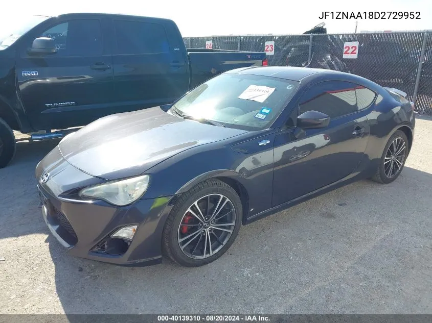 2013 Scion Fr-S VIN: JF1ZNAA18D2729952 Lot: 40139310