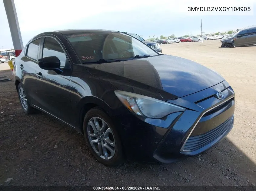 2016 Scion Ia VIN: 3MYDLBZVXGY104905 Lot: 39469634