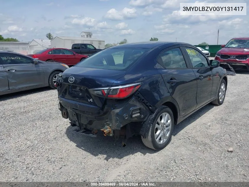 2016 Scion Ia VIN: 3MYDLBZV0GY131417 Lot: 39499469