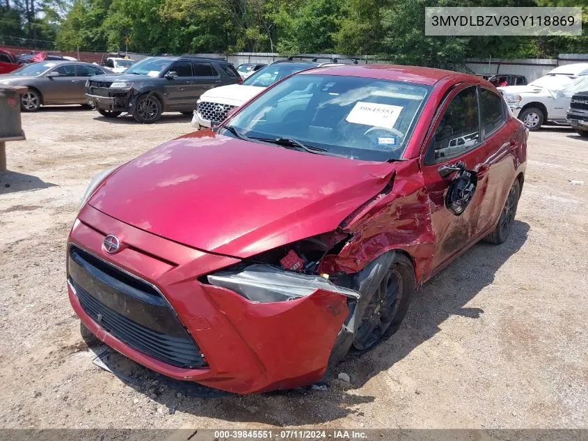 2016 Scion Ia VIN: 3MYDLBZV3GY118869 Lot: 39845551