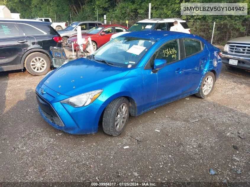 2016 Scion Ia VIN: 3MYDLBZV5GY104942 Lot: 39954317