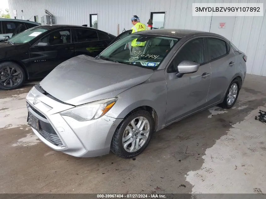 2016 Scion Ia VIN: 3MYDLBZV9GY107892 Lot: 39967404