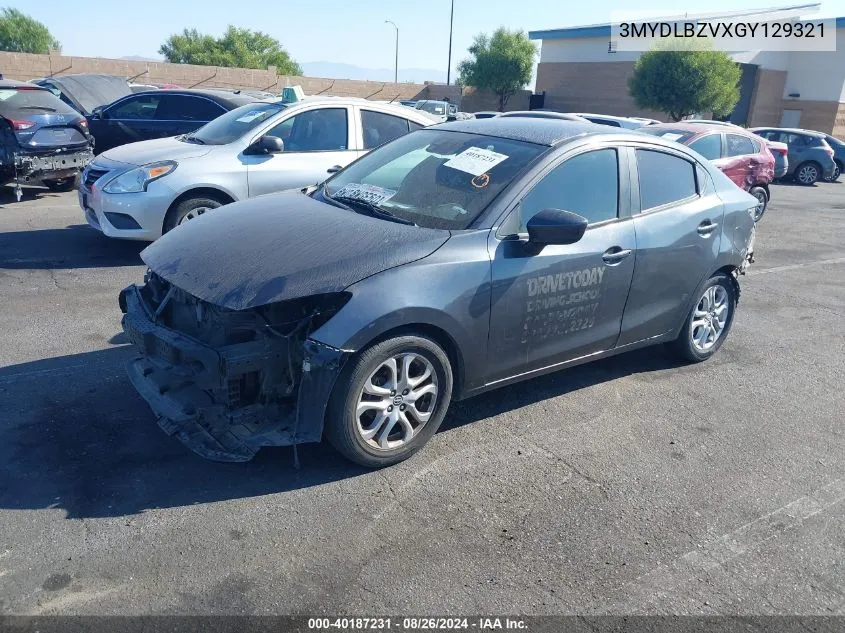 2016 Scion Ia VIN: 3MYDLBZVXGY129321 Lot: 40187231