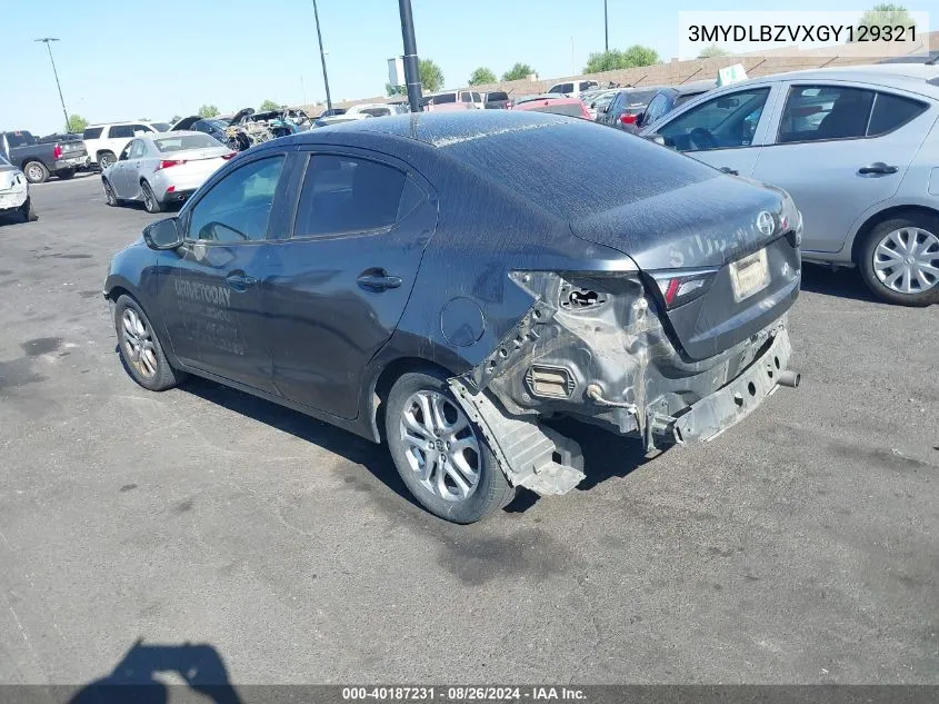 2016 Scion Ia VIN: 3MYDLBZVXGY129321 Lot: 40187231