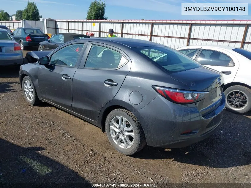 2016 Scion Ia VIN: 3MYDLBZV9GY100148 Lot: 40197149