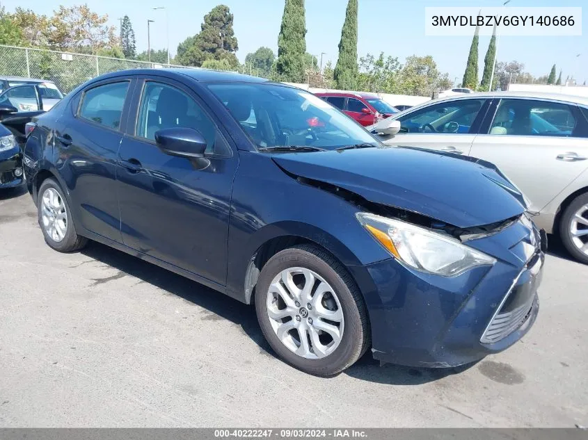 2016 Scion Ia VIN: 3MYDLBZV6GY140686 Lot: 40222247