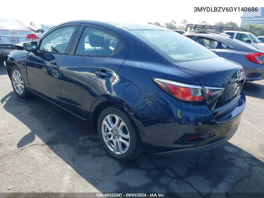 2016 Scion Ia VIN: 3MYDLBZV6GY140686 Lot: 40222247