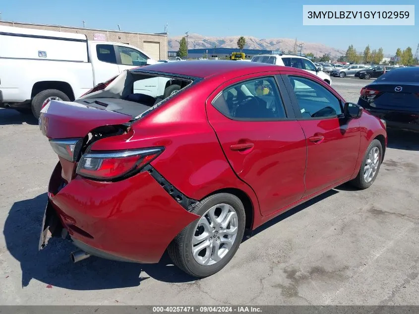 2016 Scion Ia VIN: 3MYDLBZV1GY102959 Lot: 40257471