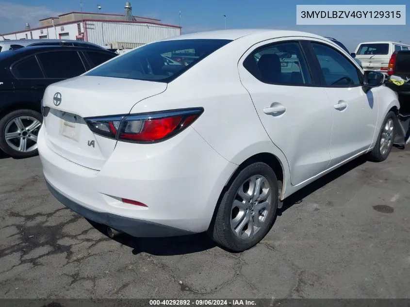 3MYDLBZV4GY129315 2016 Scion Ia