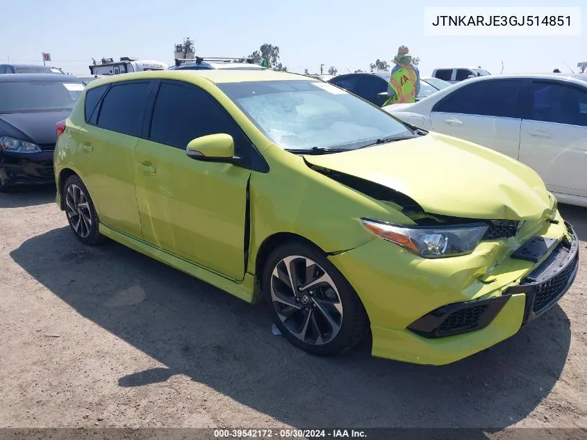 2016 Scion Im VIN: JTNKARJE3GJ514851 Lot: 39542172