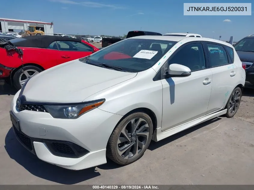 2016 Scion Im VIN: JTNKARJE6GJ520031 Lot: 40140329