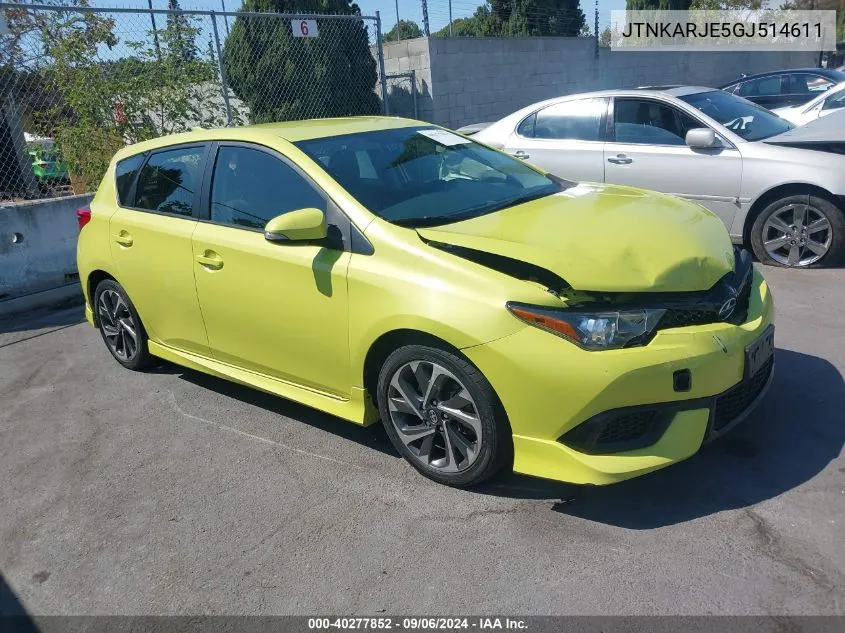 2016 Scion Im VIN: JTNKARJE5GJ514611 Lot: 40277852