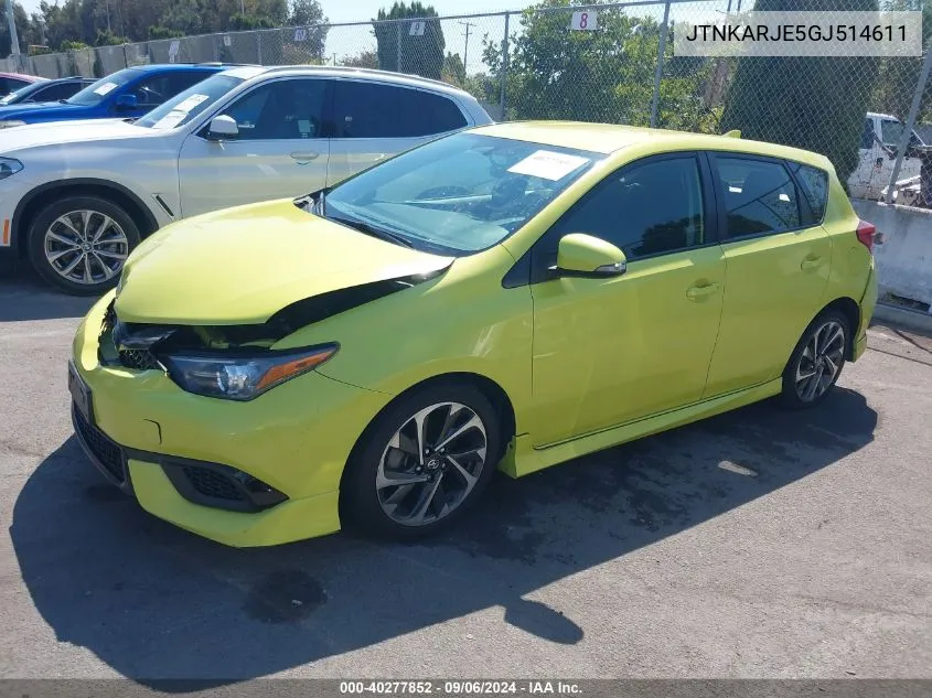 2016 Scion Im VIN: JTNKARJE5GJ514611 Lot: 40277852