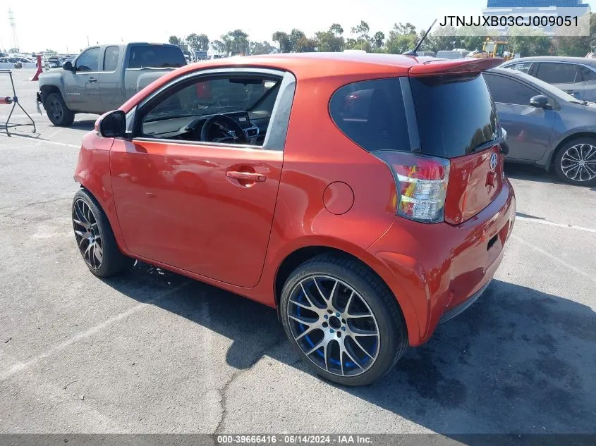 2012 Scion Iq VIN: JTNJJXB03CJ009051 Lot: 39666416