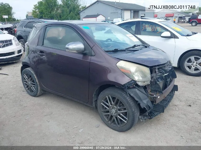 2012 Scion Iq VIN: JTNJJXB08CJ011748 Lot: 39966840