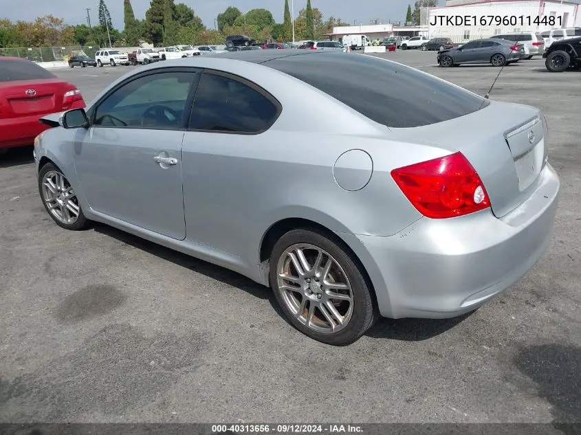 2006 Scion Tc VIN: JTKDE167960114481 Lot: 40313656