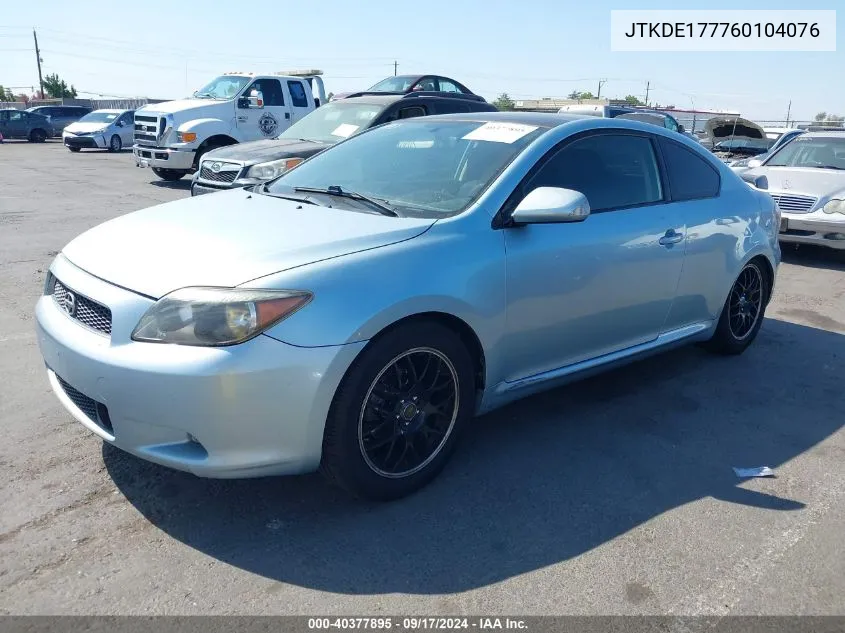 2006 Scion Tc VIN: JTKDE177760104076 Lot: 40377895