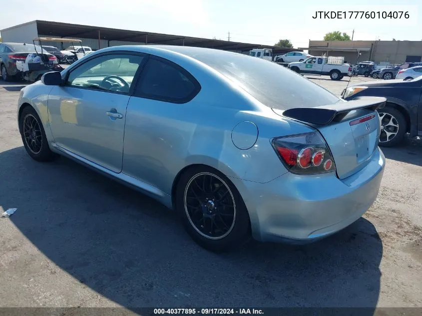 2006 Scion Tc VIN: JTKDE177760104076 Lot: 40377895