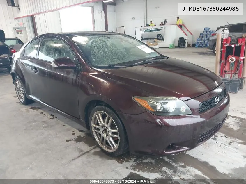 2008 Scion Tc VIN: JTKDE167380244985 Lot: 40349979