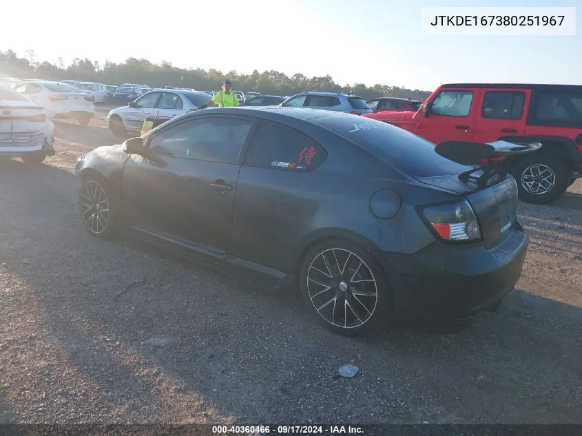 2008 Scion Tc VIN: JTKDE167380251967 Lot: 40360466