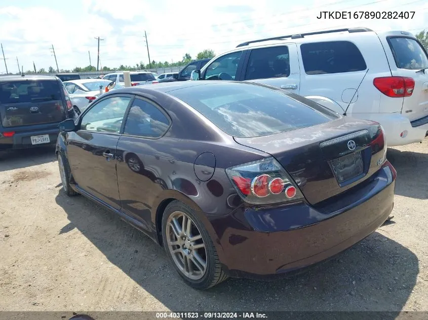 2009 Scion Tc VIN: JTKDE167890282407 Lot: 40311523