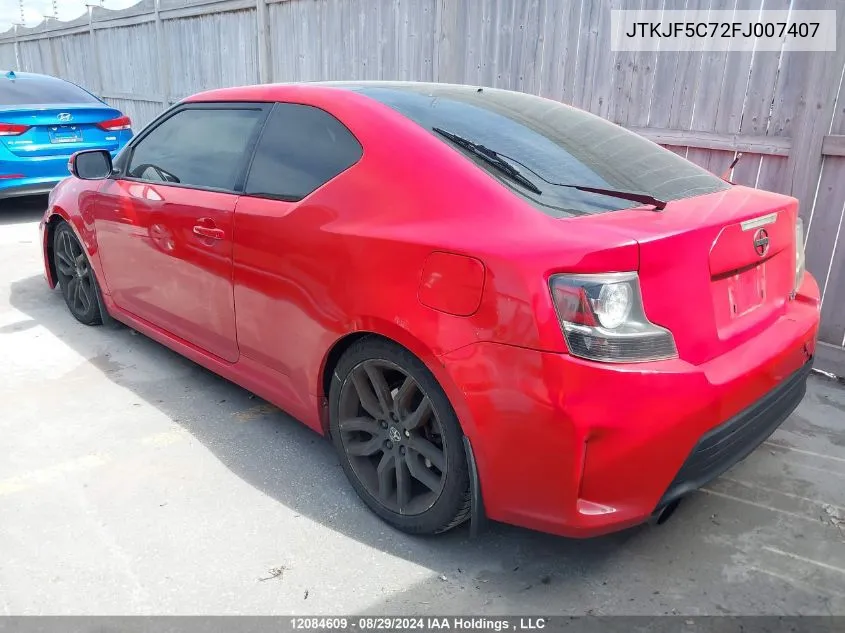 2015 Scion Tc VIN: JTKJF5C72FJ007407 Lot: 12084609