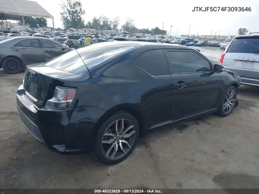 2015 Scion Tc VIN: JTKJF5C74F3093646 Lot: 40323629