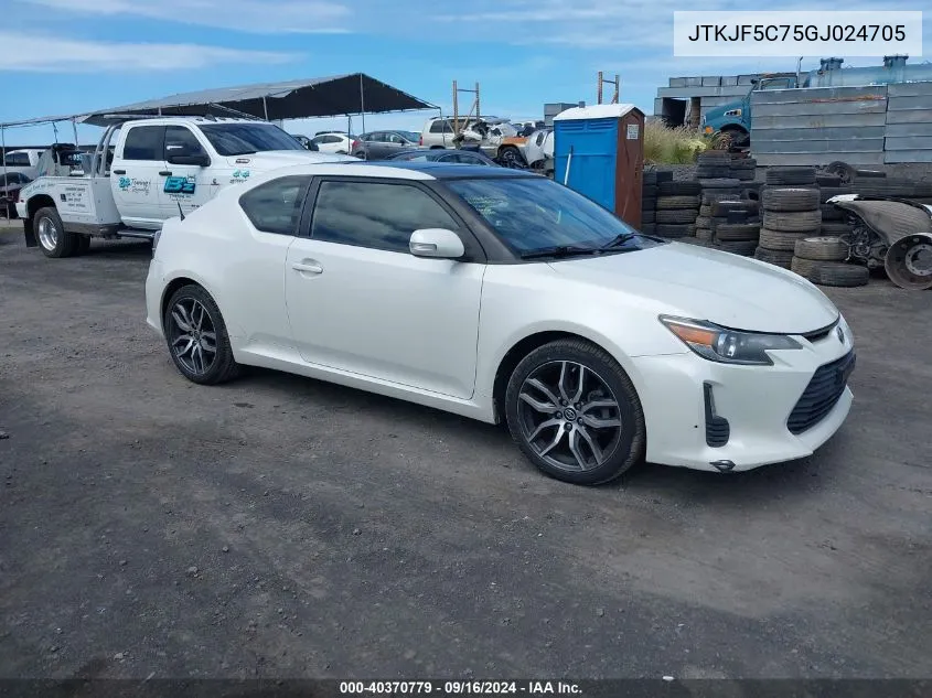 2016 Scion Tc VIN: JTKJF5C75GJ024705 Lot: 40370779