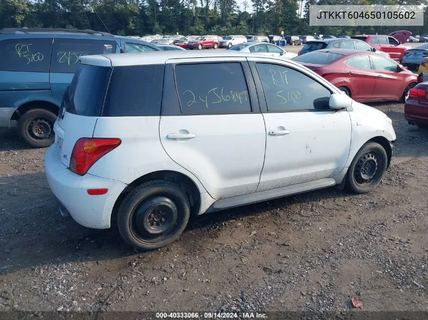 2005 Scion Xa VIN: JTKKT604650105602 Lot: 40333066