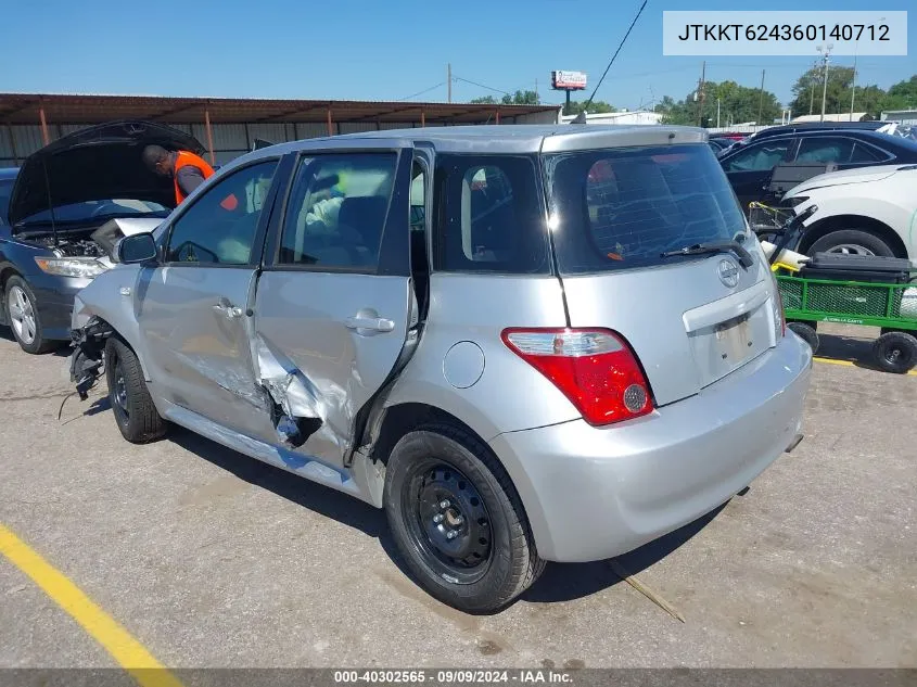 2006 Scion Xa VIN: JTKKT624360140712 Lot: 40302565