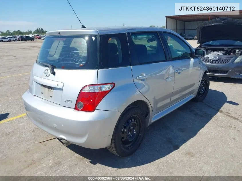 2006 Scion Xa VIN: JTKKT624360140712 Lot: 40302565