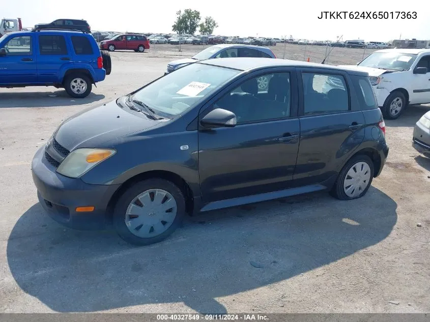 2006 Scion Xa VIN: JTKKT624X65017363 Lot: 40327549