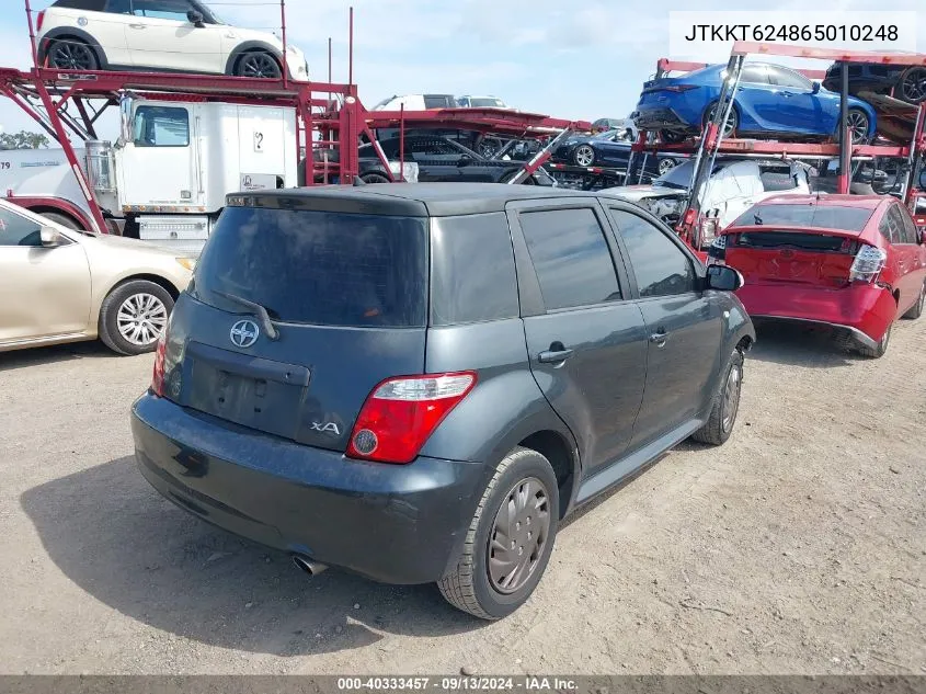 2006 Scion Xa VIN: JTKKT624865010248 Lot: 40333457