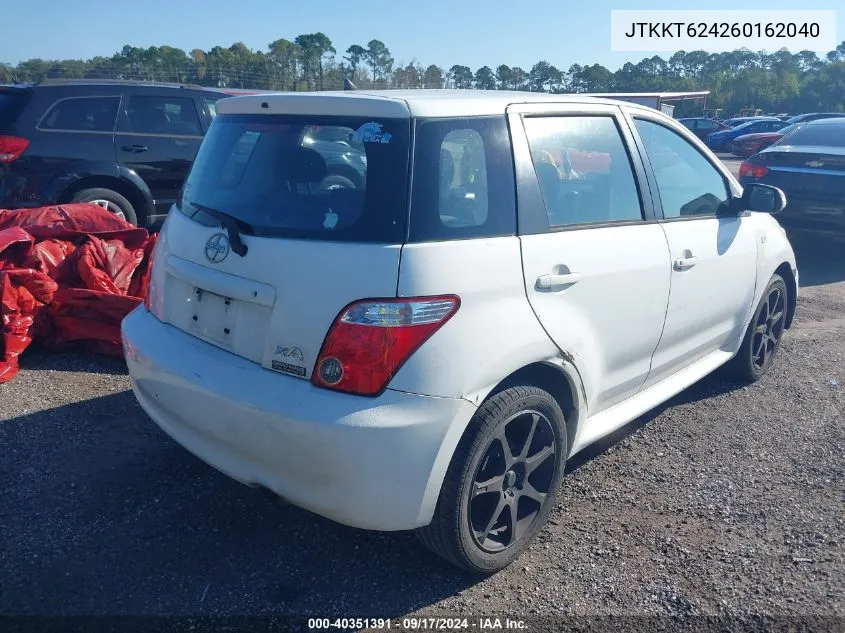 2006 Scion Xa VIN: JTKKT624260162040 Lot: 40351391