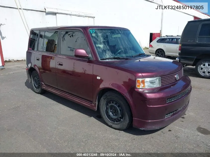 2005 Scion Xb VIN: JTLKT324850197805 Lot: 40313248