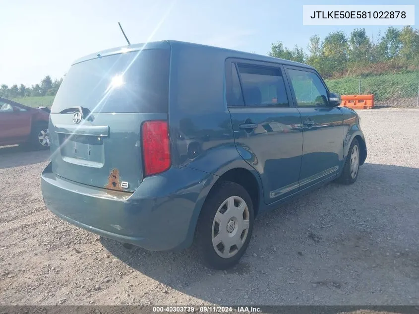 2008 Scion Xb VIN: JTLKE50E581022878 Lot: 40303739