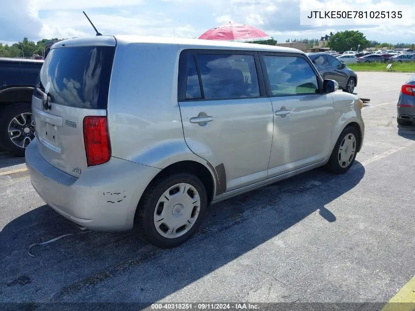 2008 Scion Xb VIN: JTLKE50E781025135 Lot: 40318251