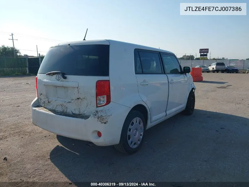 JTLZE4FE7CJ007386 2012 Scion Xb