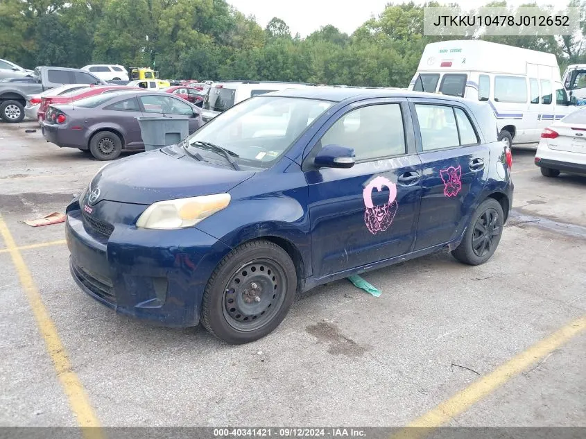 2008 Scion Xd VIN: JTKKU10478J012652 Lot: 40341421