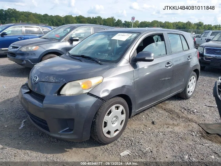 2011 Scion Xd VIN: JTKKU4B40B1011848 Lot: 40346177